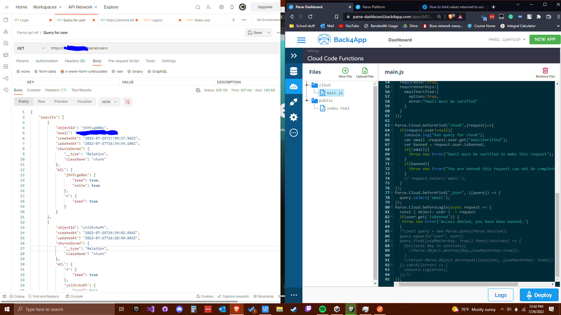How To Limit Values Returned To User In Query Cloud Code Parse